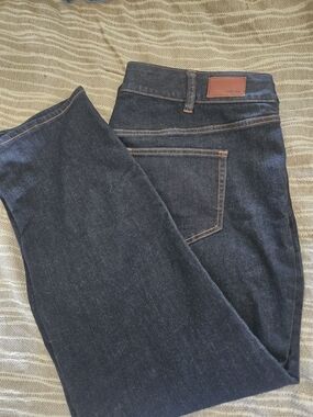 Lands End Women's Skinny Jeans in Dark Blue Denim Plus Size 20w
